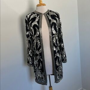 Swee Lo VINTAGE Beaded Sequin 100% SILK Stunning Jacket Made in India Size Small